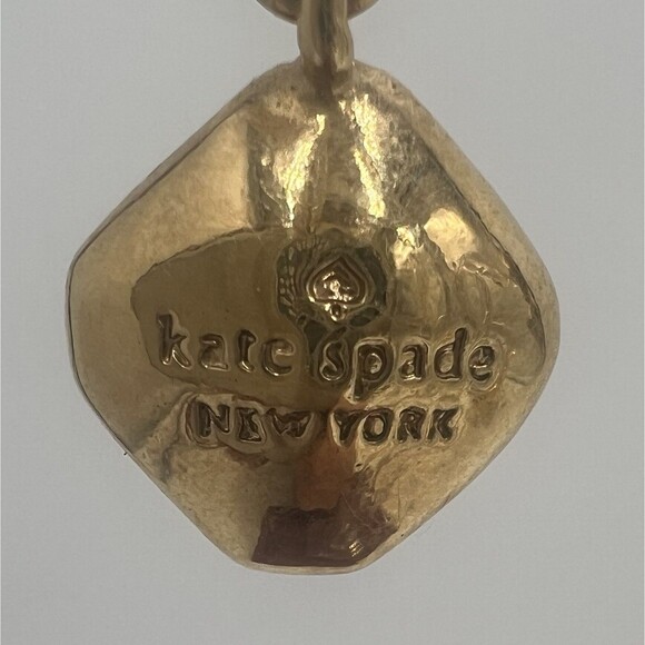 Kate Spade Earrings 14K Gold Plated Dangle Pierced Rhinestone Square Sparkle - Picture 3 of 9